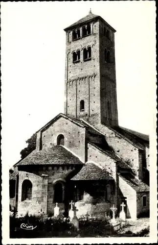 Ak Chapaize Saône-et-Loire, die Kirche, die Apsiden