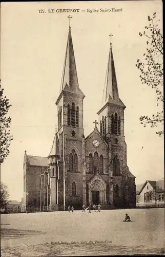 Ak Le Creusot Saône et Loire, Kirche Saint-Henri