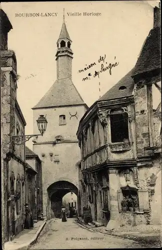 Ak Bourbon Lancy Saône et Loire, Alte Uhr