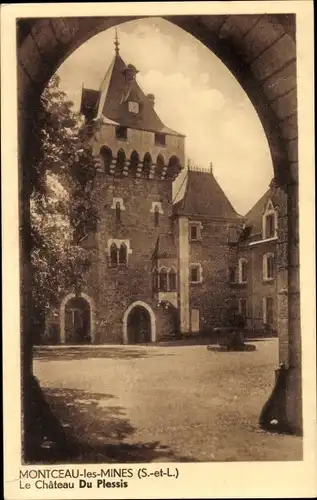 Ak Montceau les Mines Saône et Loire, Das Chateau Du Plessis