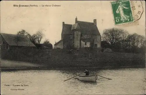 Ak Saint Jamme sur Sarthe Sarthe, Das alte Schloss