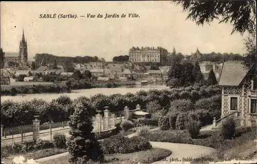 Ak Sablé sur Sarthe, Blick auf den Stadtgarten