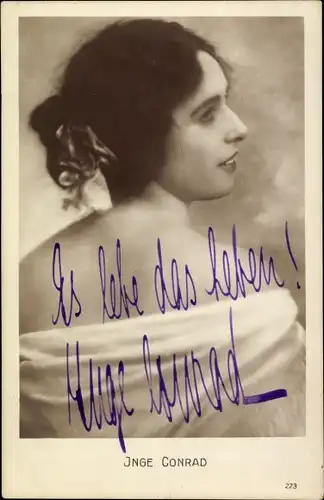 Ak Schauspielerin Inge Conrad, Portrait, Autogramm