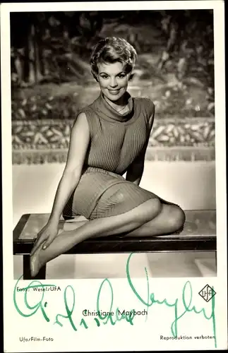 Ak Schauspielerin Christiane Maybach, Portrait, Autogramm