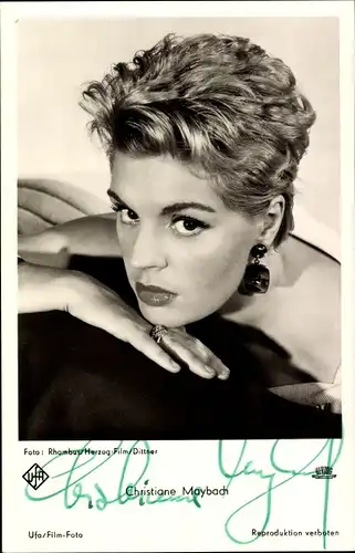 Ak Schauspielerin Christiane Maybach, Portrait, Autogramm
