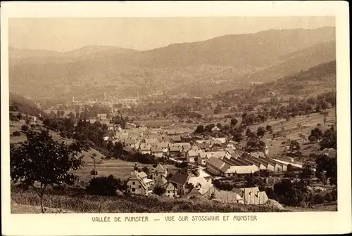 Ak Munster Münster Elsass Haut Rhin, Tal von Münster, Blick auf Stosswihr