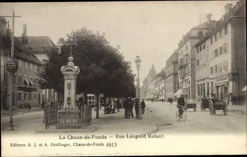 Ak La Chaux de Fonds Kanton Neuenburg, Rue Leopold Robert