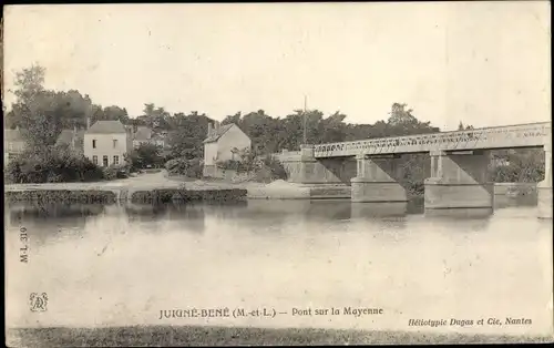 Ak Juigné Bené Maine et Loire, Pont sur la Mayenne