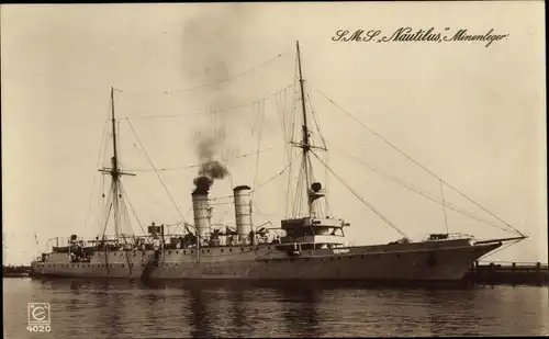 Ak Deutsches Kriegsschiff, SMS Nautilus, Minenleger, Kaiserliche Marine