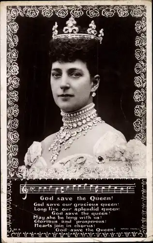 Ak Queen of England Maria von Teck, God save the Queen