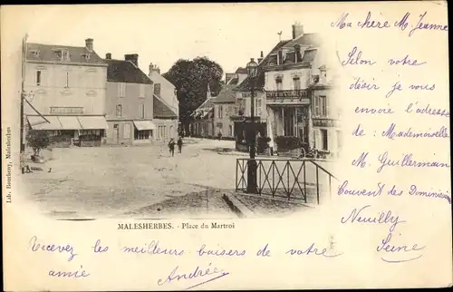 Ak Malesherbes Loiret, Place du Martroi