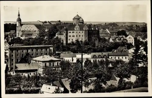 Ak Zschopau im Erzgebirge Sachsen, Schloss Wildeck, Panorama