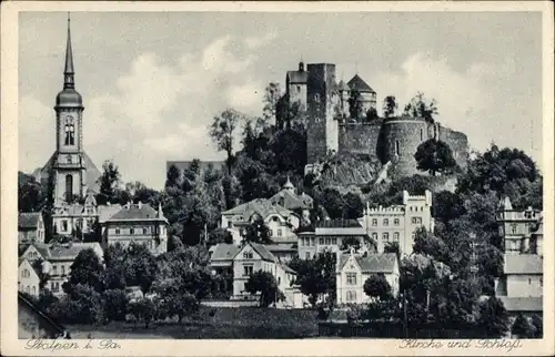 Ak Stolpen in Sachsen, Kirche, Schloss