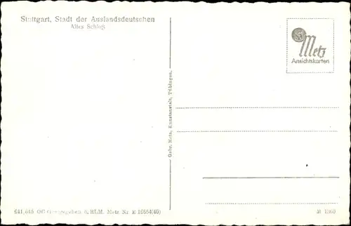 Ak Stuttgart am Neckar, Altes Schloss