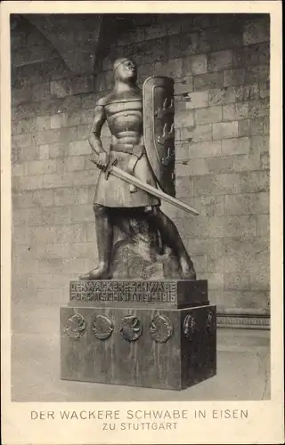 Ak Stuttgart in Württemberg, Der wackere Schwabe in Eisen, Rotes Kreuz, Württemberg. Landesverein