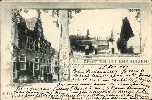 Ak Enkhuizen Nordholland Niederlande, Haven, Waag