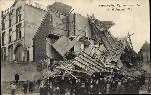 Ak Egmond aan Zee Nordholland Niederlande, Verwoesting 1906