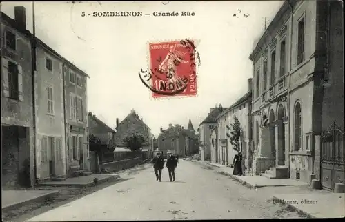 Ak Sombernon Côte d&#39;Or, Grande Rue