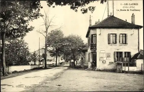 Ak Les Laumes Côte d&#39;Or, Der Weg nach Pouillenay