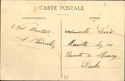 Postkarte Genlis Côte d&#39;Or, La Gare, Überschwemmungen 1910