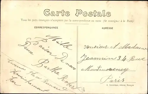 Ak Henrichemont Cher, Fête 1908, Arc de Triomphe, Place Dauphine