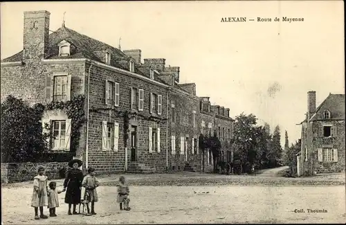 Ak Alexain Montgiroux Mayenne, Route de Mayenne