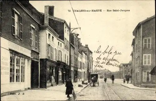 Ak Châlons-sur-Marne, Rue Saint Jacques, Friseur