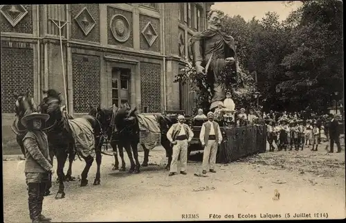 Ak Reims-Marne, Tag der weltlichen Schulen 1914