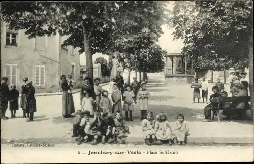 Ak Jonchery sur Vesle Marne, Place Solferino