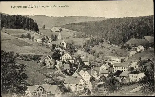 Ak Gütenbach im Schwarzwald, Totalansicht der Ortschaft