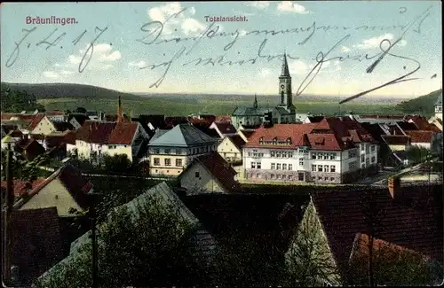Ak Bräunlingen in Baden Württemberg, Totalansicht vom Ort