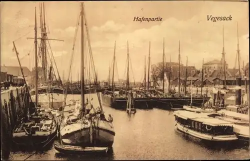 Ak Vegesack Hansestadt Bremen, Hafenpartie