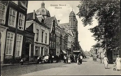 Ak Hoorn Nordholland Niederlande, Groote Noord, Straßenpartie