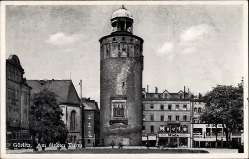 Ak Görlitz in der Lausitz, Partie am dicken Turm, Miele Geschäft