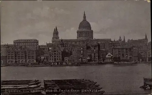 Ak London City England, The Thames and St. Paul's from Bankside