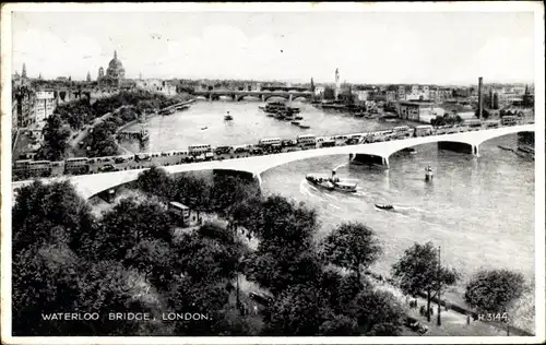 Ak London City England, Waterloo Bridge