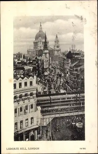 Ak London City England, Ludgate Hill