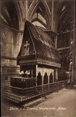 Ak Westminster London City, Shrine of S. Edward, Abbey