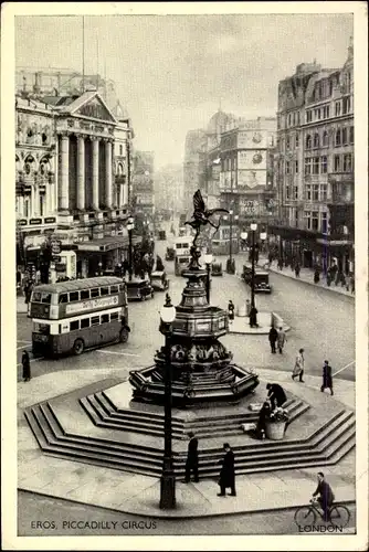 Ak London City England, Piccadilly Circus