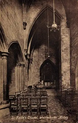 Ak Westminster London City, Abbey, St. Faith's Chapel