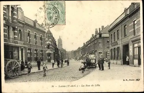 Ak Lens Pas de Calais, Die Straße von Lille