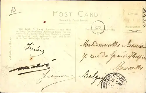 Ak London City England, The Mall Archway