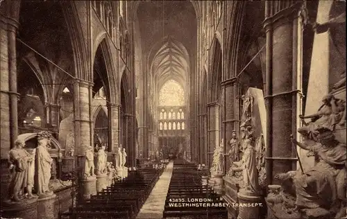 Ak City of Westminster London England, Westminster Abbey, Querschiff
