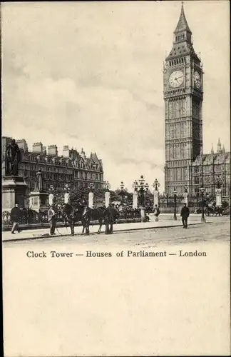 Ak City of Westminster London England, Clock Tower, Houses of Parliament