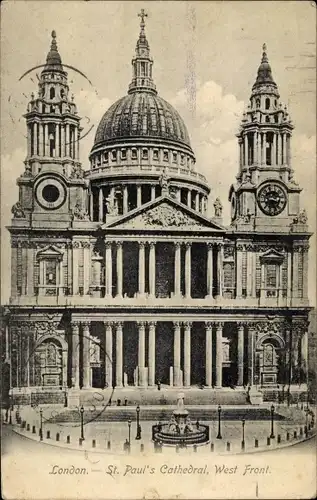 Ak London City, St Paul's Cathedral, West Front