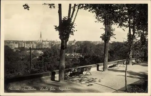 Ak Skansen Stockholm Schweden, Utsikt fran Sagaliden