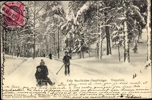 Ak Stockholm Schweden, Fran Stockholms Omgifningar, Vinterbild