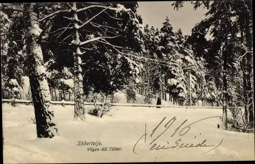 Ak Södertelge Schweden, Vägen till Tältet, Winterpartie