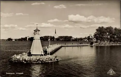 Ak Vadstena Schweden, Inloppet, Leuchtturm