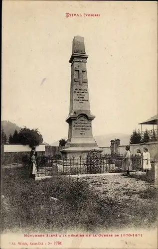 Ak Etival Vosges, Denkmal zur Erinnerung an den Krieg von 1870-1871